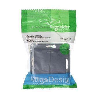 выключатель 2-кл. сп atlasdesign 10а ip20 (сх. 5а) 10ax с подсветкой механизм грифель se atn000753 от магазина Штепсель и батарейка. - фото_3