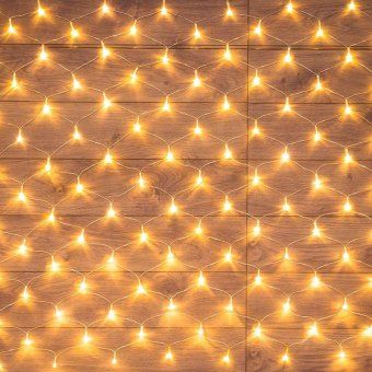 гирлянда светодиодная "сеть" 1.5х1.5м 150led тепл. бел. 12вт ip20 провод пвх прозр. neon-night 215-126 от магазина Штепсель и батарейка. - фото_2