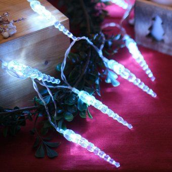 гирлянда светодиодная "сосульки" 1.5м 10led бел. 0.1вт ip20 провод пвх прозр. элементы питания 2хaa (не в компл.) neon-night 303-094 от магазина Штепсель и батарейка. - фото_4