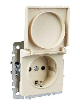розетка brite рсбш10-3-бркр 16а ip20 с заземл. защ. шторки с крышкой механизм беж. iek br-r16-16-k10 от магазина Штепсель и батарейка. - фото_5