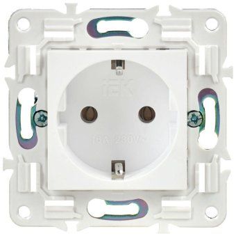 розетка skandy 16а с заземл. без защ. шторок sk-r05w арктич. бел. iek sk-r11-16-k01 от магазина Штепсель и батарейка. - фото_2