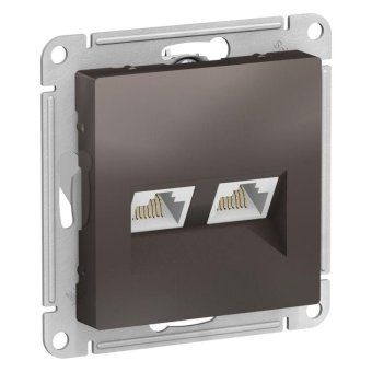 розетка компьютерная 2-м atlasdesign rj45 кат.5e механизм мокко se atn000685 от магазина Штепсель и батарейка.