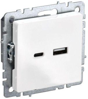 розетка brite usb a+c 18вт рю11-1-брб механизм бел. iek br-u22-018-k01 от магазина Штепсель и батарейка. - фото_7