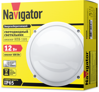 светильник светодиодный 94 826 nbl-r1-12-4k-wh-ip65-led 12вт 4000к ip65 960лм жкх круг алюм. бел. (аналог нпп 1101) navigator 94826 от магазина Штепсель и батарейка. - фото_3