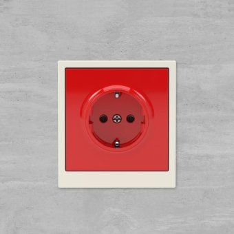 розетка силовая kant 2p+e защ. шторки красн. сатин dkc 7001003 от магазина Штепсель и батарейка. - фото_6