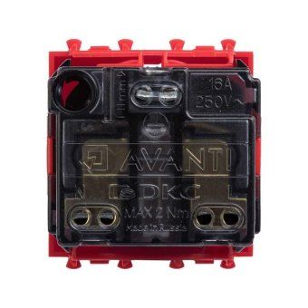 розетка 1-м 2мод. avanti "красный квадрат" 16а ip20 2p+e защ. шторки красн. dkc 4401002 от магазина Штепсель и батарейка. - фото_6