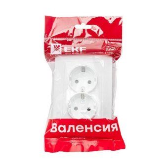 розетка 2-м сп валенсия 16а ip20 с заземл. защ. шторки бел. proxima ekf ewr16-128-10 от магазина Штепсель и батарейка. - фото_2