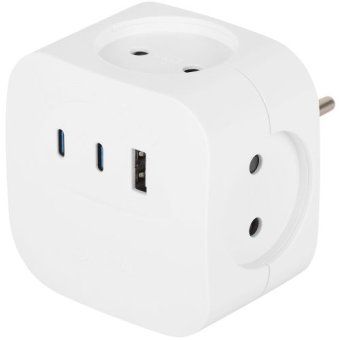 разветвитель 4-м sp-4-3usbac-w + 3 usb a+c со шторками 10а бел. эра б0069083 от магазина Штепсель и батарейка. - фото_7