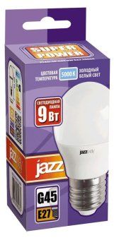 лампа светодиодная pled-sp 9вт g45 шар 5000к холод. бел. e27 820лм 230в jazzway 2859662a от магазина Штепсель и батарейка. - фото_2