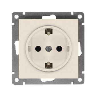 розетка 1-м сп афина 16а ip20 с заземл. механизм сл. кость (ivory) universal a0028-i от магазина Штепсель и батарейка.