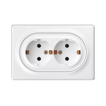 розетка 2-м сп florence 16а ip20 с заземл. винт. клеммы бел. 1e10401300 onekeyelectro 2172767 от магазина Штепсель и батарейка.