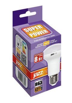 лампа светодиодная pled-sp 8вт r63 3000к тепл. бел. e27 630лм 230в jazzway 1033642 от магазина Штепсель и батарейка. - фото_2