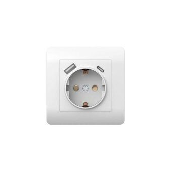 розетка new3-e 16а с заземл. защ. шторки с 2-мя заряд. устройствами usb a+c 5в/2.1а бел. chint 431552 от магазина Штепсель и батарейка.