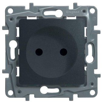 розетка 1-м сп etika 16а ip31 250в 2p без заземл. защ. шторки немецк. стандарт винтов. клеммы механизм антрацит leg 672634 от магазина Штепсель и батарейка.