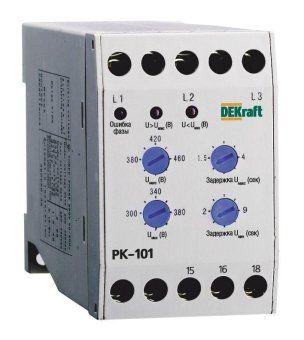 реле контроля фаз рк-101 380в тип 01 dekraft 23300dek от магазина Штепсель и батарейка.