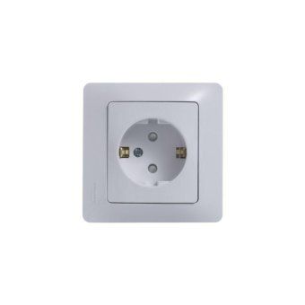 розетка 1-м сп glossa 16а ip20 с заземл. защ. шторки в сборе бел. se gsl000144 от магазина Штепсель и батарейка. - фото_2