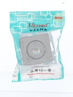 розетка телефонная сп vesna евро стандарт механизм платина lezard 742-3588-137 от магазина Штепсель и батарейка. - фото_5