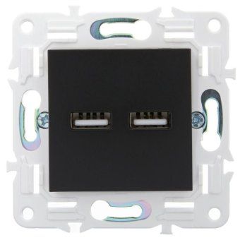 розетка usb a+a 3.1а skandy sk-r15bl черн. iek sk-u21-d31-k02 от магазина Штепсель и батарейка. - фото_2