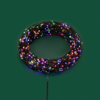 гирлянда светодиодная роса с контроллером 100м 1000 led мультиколор ip20 230в зел. провод neon-night 303-299 от магазина Штепсель и батарейка. - фото_2