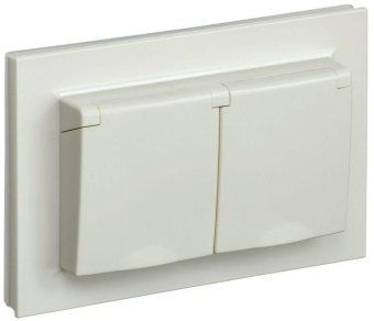 розетка 2-м сп brite рсбш12-3-44-бркр 16а в сборе ip44 с крышкой беж. iek br-r26-16-44-k10-f от магазина Штепсель и батарейка.