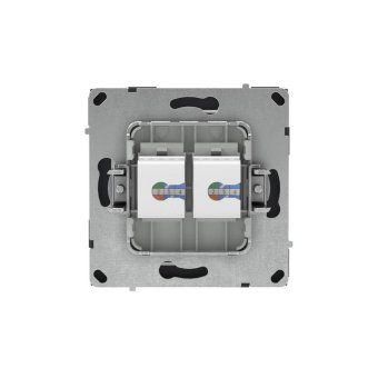 розетка компьютерная 2-м kant rj45 кат.6a без шторки черн. уголь dkc 7012674 от магазина Штепсель и батарейка. - фото_3