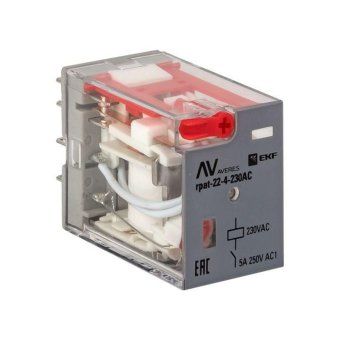реле промежуточное rpat 22/4 5а 230в ac с кнопкой и мех. индикацией averes ekf rpat-22-4-230ac от магазина Штепсель и батарейка. - фото_2
