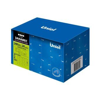 занавес led со статическим свечением uld-c3020-240/stk white ip44 3х2м соед. 240 диодов бел. свет провод прозр. uniel ul-00007213 от магазина Штепсель и батарейка. - фото_5
