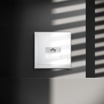 розетка компьютерная 1-м сп s70 rj45 кат.6 механизм бел. глянцевый voltum vls060101 от магазина Штепсель и батарейка. - фото_2