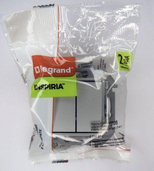 переключатель модульный 2-кл. inspiria с подсветкой 10ax 250в алюм. leg 673667 от магазина Штепсель и батарейка. - фото_4