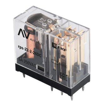 реле промежуточное рп slim 22/2 5а 24в dc averes ekf rps-22-2-24dc от магазина Штепсель и батарейка.
