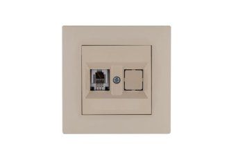 розетка компьютерная cat 5+гнездо karea rizz крем makel 88010035 от магазина Штепсель и батарейка.