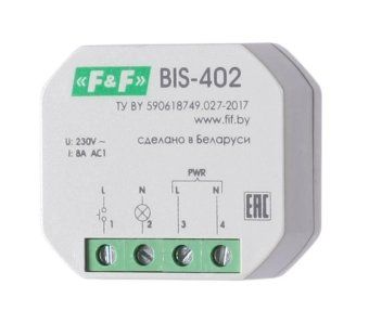 реле импульсное bis-402 (для установки в монтажную коробку 230в 8а 1z ip40) f&f ea01.005.002 от магазина Штепсель и батарейка.