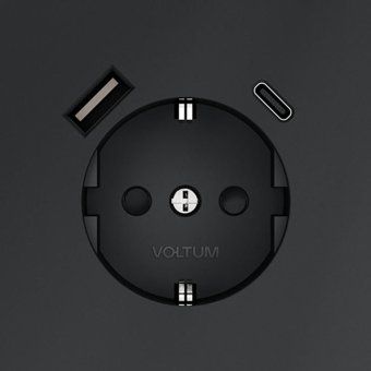 розетка 1-м сп s70 16а с usb a+с с заземл. защ. шторки механизм графит voltum vls040507 от магазина Штепсель и батарейка. - фото_3