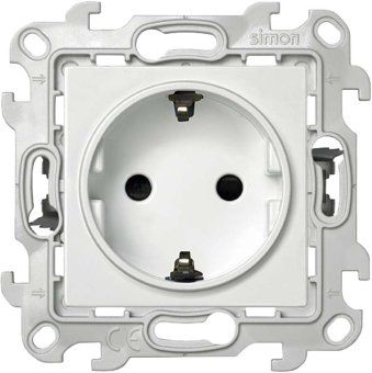 розетка 1-м сп simon 24 16а ip20 2p+e push&go защ. шторки механизм бел. simon 2420432-030 от магазина Штепсель и батарейка.