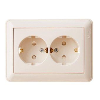 розетка 2-м сп w59 16а ip20 с заземл. защ. шторки в сборе сл. кость se rs16-255-28 от магазина Штепсель и батарейка.
