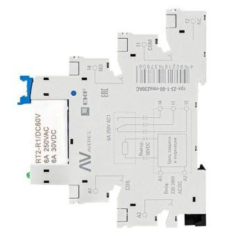реле промежуточное рп slim 23/1 6а 230в ac с розеткой в сборе ekf rps-23-1-60-rms230ac от магазина Штепсель и батарейка. - фото_5