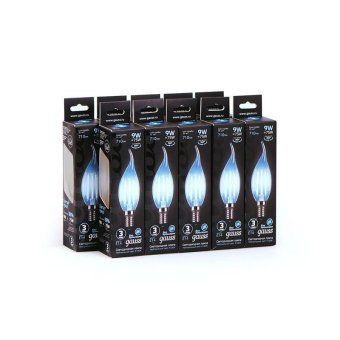 лампа светодиодная филаментная black filament 9вт свеча на ветру 4100к нейтр. бел. e14 710лм gauss 104801209 от магазина Штепсель и батарейка. - фото_2