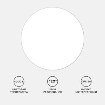 светильник светодиодный spa 40вт 4000к ip54 3200лм 230в 50гц d370х30мм накладной бел. apeyron 18-146 от магазина Штепсель и батарейка. - фото_7