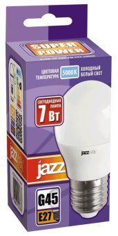 лампа светодиодная pled-sp 7вт g45 шар 5000к холод. бел. e27 540лм 230в jazzway 1027887-2 от магазина Штепсель и батарейка. - фото_2