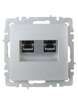 розетка компьютерная двойн. сп rj45 кат.5e brite рк10-2-бра механизм алюм. iek br-k20-1-k47 от магазина Штепсель и батарейка. - фото_2