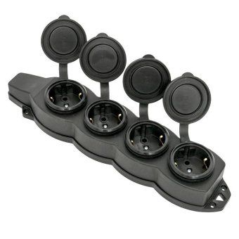 колодка 4-м 16а ip44 2p+pe 230в с защ. крышками каучук basic ekf rps-020-16-230-44 от магазина Штепсель и батарейка. - фото_2