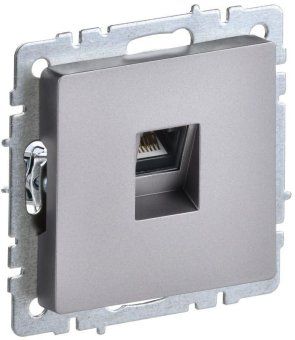 розетка компьютерная сп rj45 кат.6 brite рк11-брс механизм сталь iek br-k10-2-k46 от магазина Штепсель и батарейка.