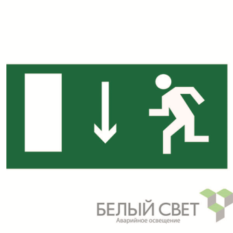 знак безопасности bl-3015a.e10 "указатель двери эвакуационного выхода (лев.)" белый свет a12962 от магазина Штепсель и батарейка.