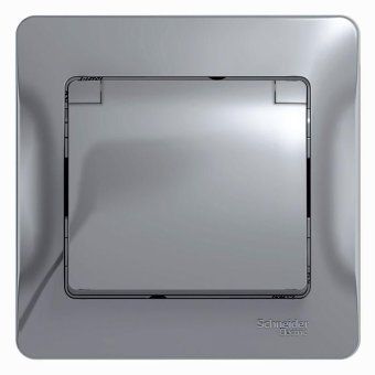 розетка 1-м сп glossa 16а ip20 с заземл. защ. шторки с крышкой в сборе алюм. se gsl000346 от магазина Штепсель и батарейка. - фото_2
