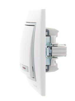 выключатель 2-кл. сп mira 10а ip20 с подсветкой с сер. вставкой бел. lezard 701-0215-112 от магазина Штепсель и батарейка. - фото_3