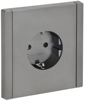 розетка сп forte&piano fp513 16а с заземл. защ. шторки безвинт. крепл. сталь iek fp-r14-16-1-k46 от магазина Штепсель и батарейка.