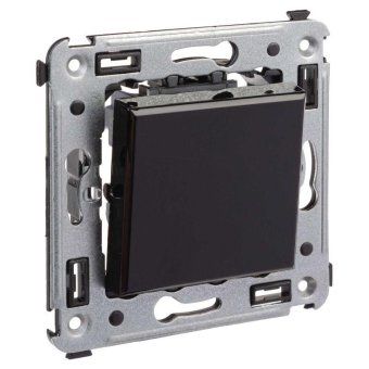 выключатель 1-кл. 2мод. сп avanti "черный квадрат" 16а ip20 черн. dkc 4402103 от магазина Штепсель и батарейка. - фото_5