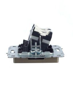розетка компьютерная двойн. сп rj45 кат.5e brite рк10-2-брш механизм шампань iek br-k20-1-k37 от магазина Штепсель и батарейка.