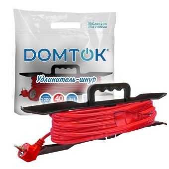 удлинитель-шнур на рамке 1х40м с заземл. 10а ip20 2.2квт пвс 3х1 domtok 2481 от магазина Штепсель и батарейка. - фото_4