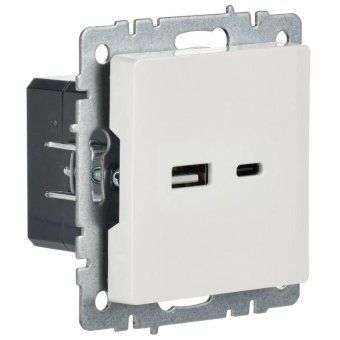 розетка brite usb a+c 18вт рю11-1-брб механизм бел. iek br-u22-018-k01 от магазина Штепсель и батарейка. - фото_4